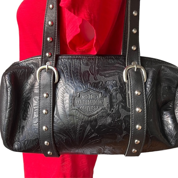 HarleyDavidson Bags Vintage Harleydavidson Embossed Black Leather
